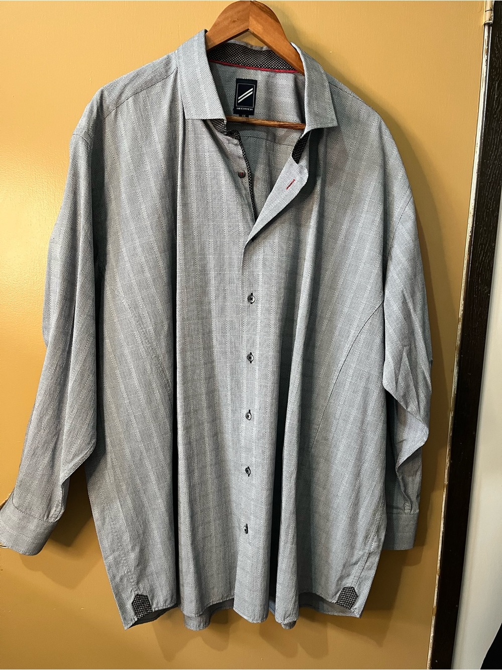 Daniel Hechter Men's Light Gray Patterned Dress Shirt 3X